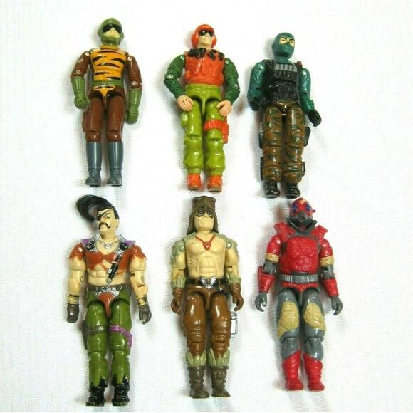 Lot 6 Vintage GI Joes: Tripwire Skidmark Beach Head Zanzibar Raptor Royal Guard